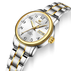 OLEVS 7072 Arabic Numeral Dual Calendar Automatic Watch For Women