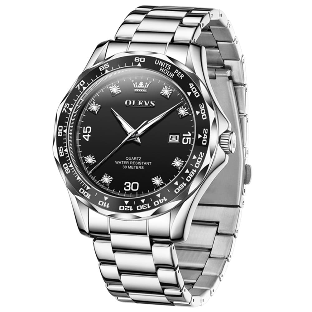 OLEVS 9988 Luxury Green Dial Quartz Dress Watch for Men