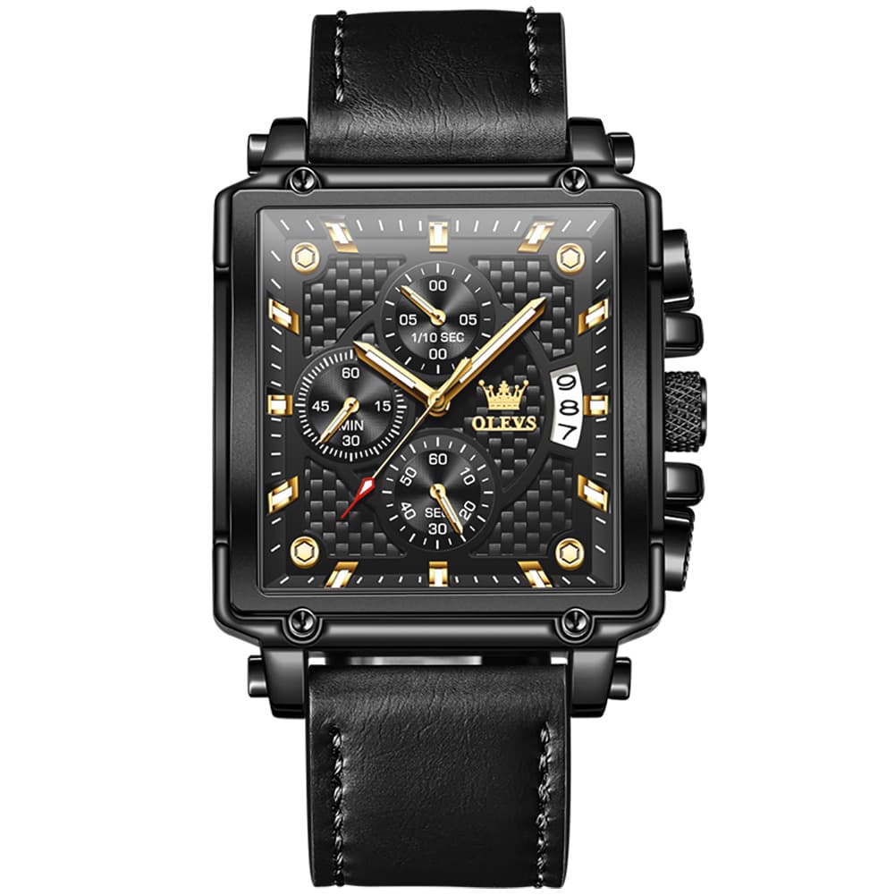 OLEVS 9925 Riveted Square Chronograph Watch for Men
