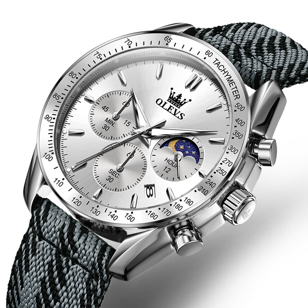 OLEVS 3630 Multifunction Nylon Quartz Watch for Men