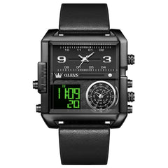 OLEVS 1101 Square Dual Time Analog Digital Watch for Men