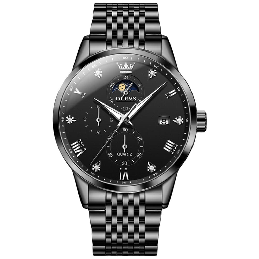 OLEVS 2925 Luminous Moon Phase Quartz Watch for Men