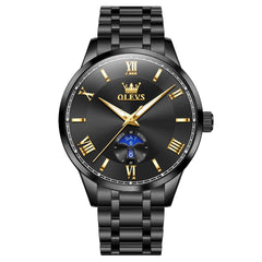 OLEVS 3638 Moon Phase Quartz Steel Watch for Men