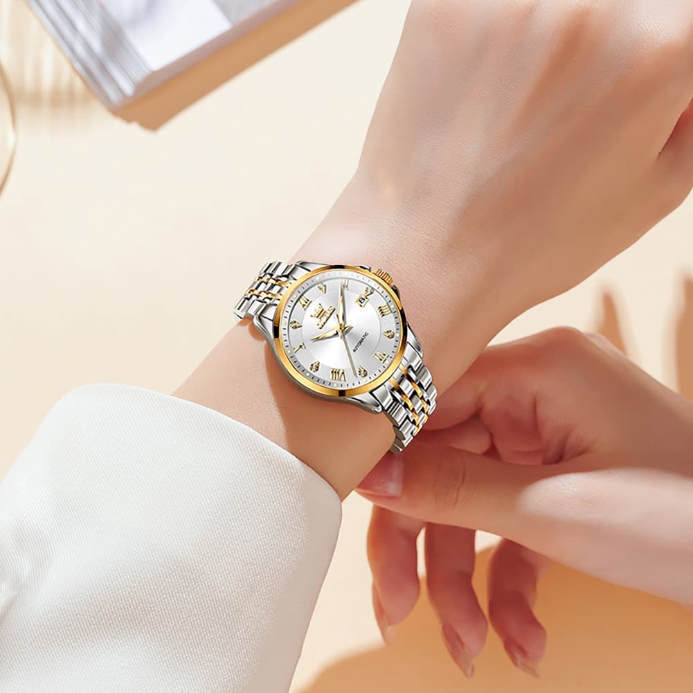 OLEVS 6702 Elegant Diamond Automatic Mechanical Watch For Women