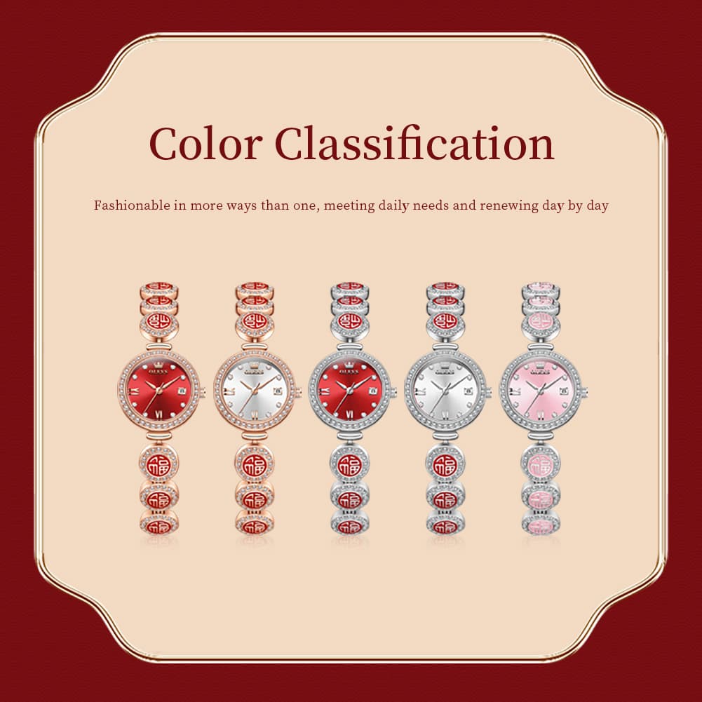 OLEVS Women Lucky Charm Watch Petite Diamond Bracelet Date Quartz 5630