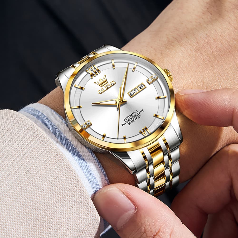 OLEVS 7061 Classic Dual Calendar Automatic Watch For Men