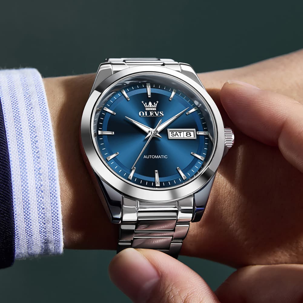 OLEVS 7090 Classic Dual Calendar Automatic Watch For Men