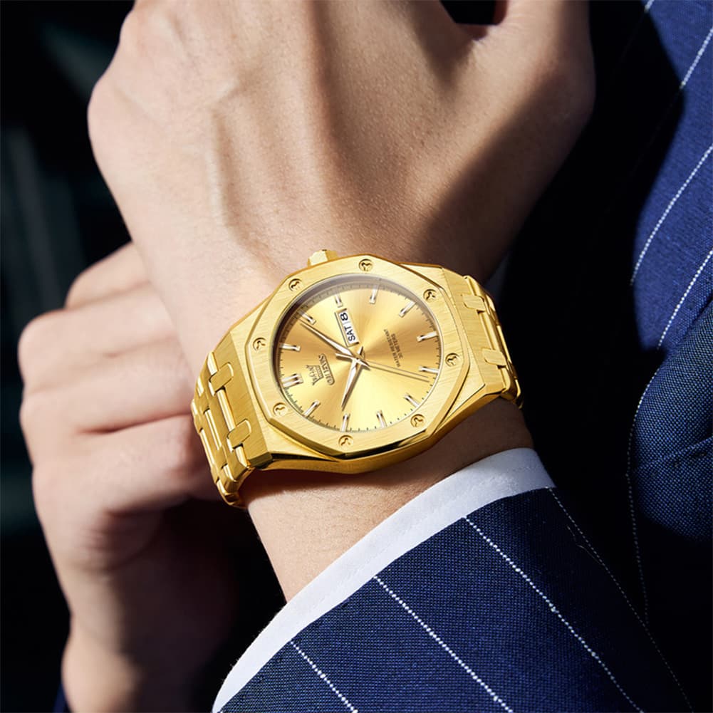 OLEVS 3726 Octagonal Luminous Quartz Watch for Men