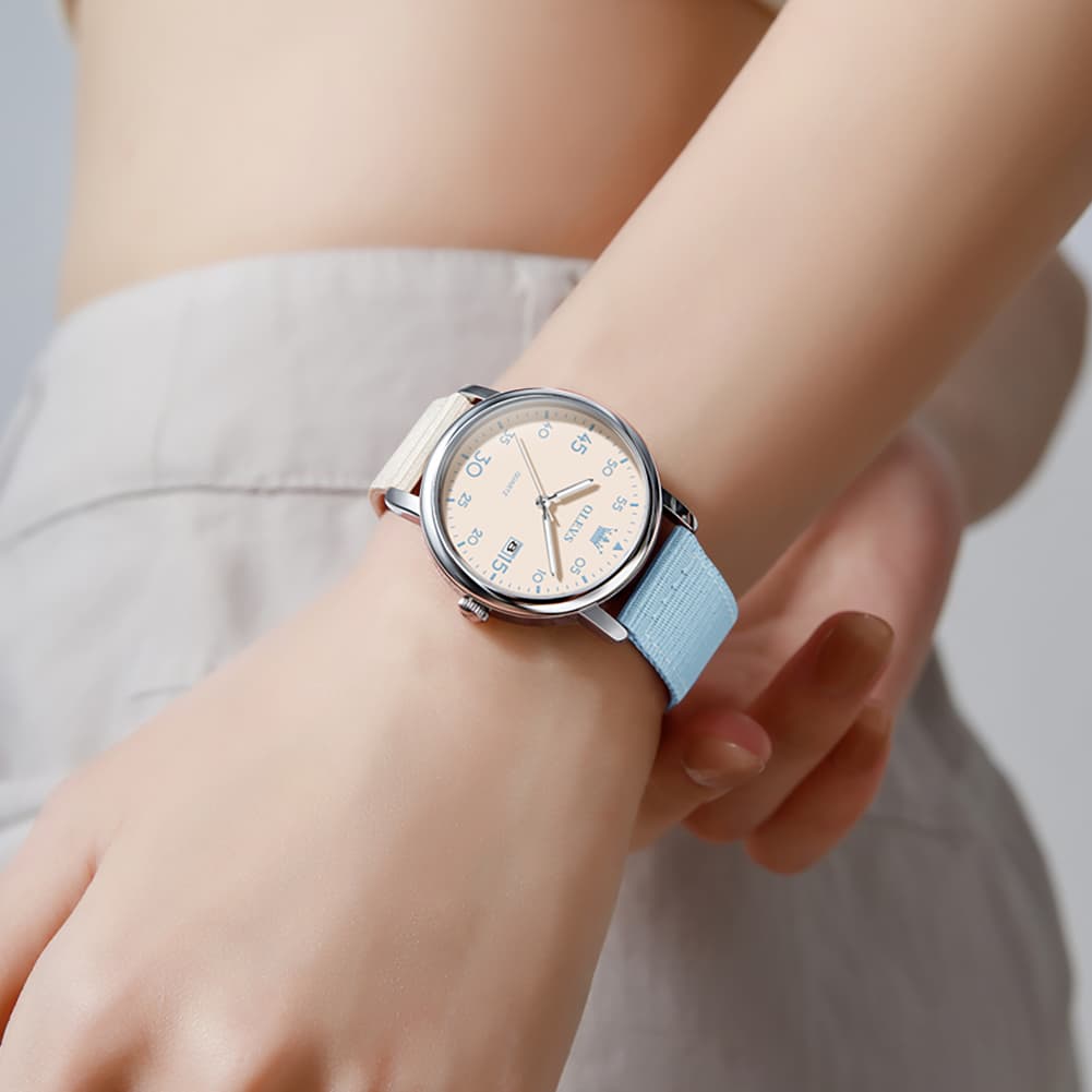 OLEVS 2997 Nylon Strap American Vintage Quartz Watch for Men and Women