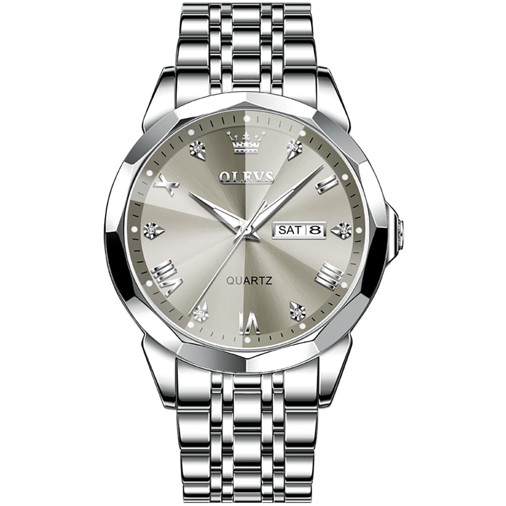 OLEVS 9931 Classic Diamond Stainless Steel Watch for Men