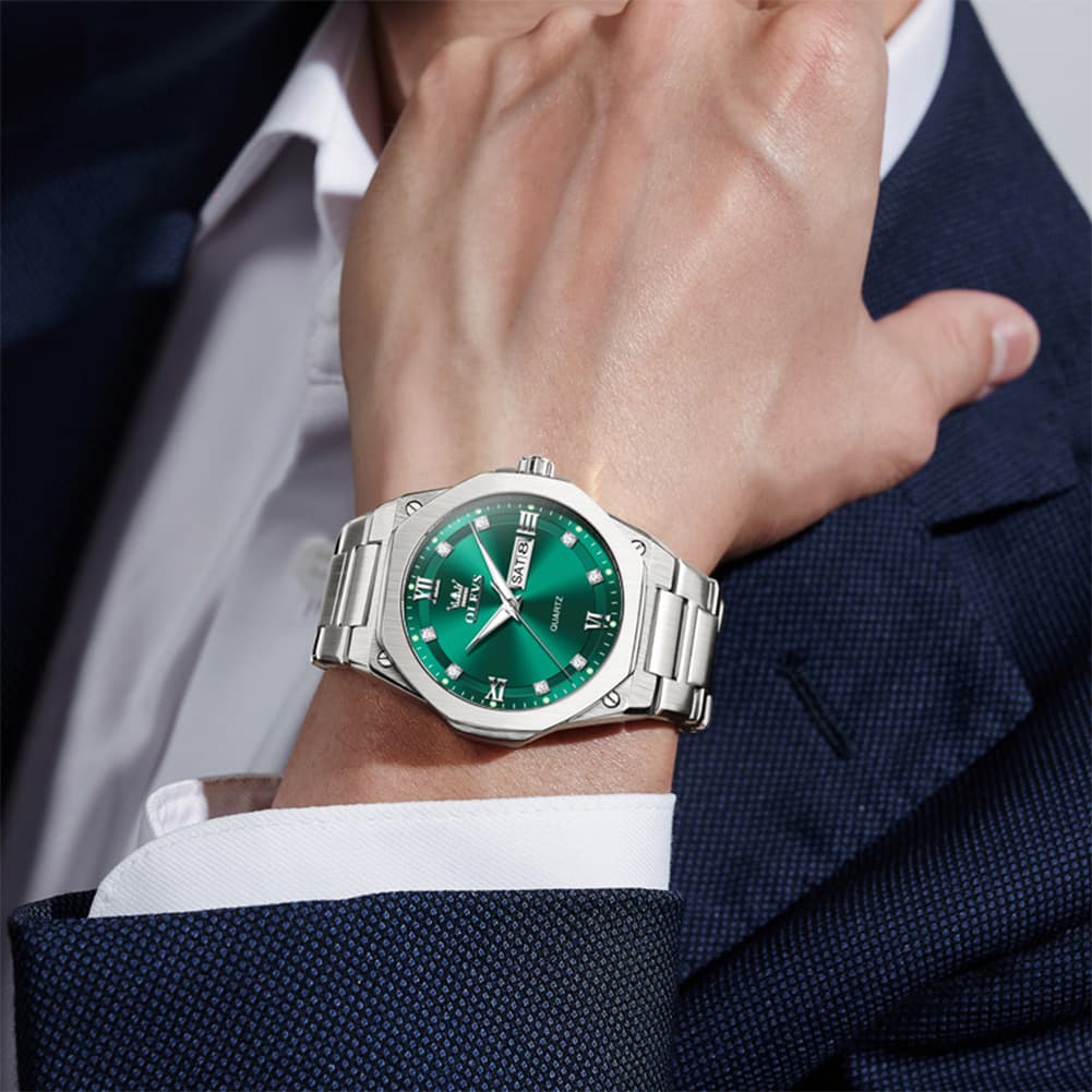 OLEVS 3736 Polygonal Diamond Quartz Watch for Men