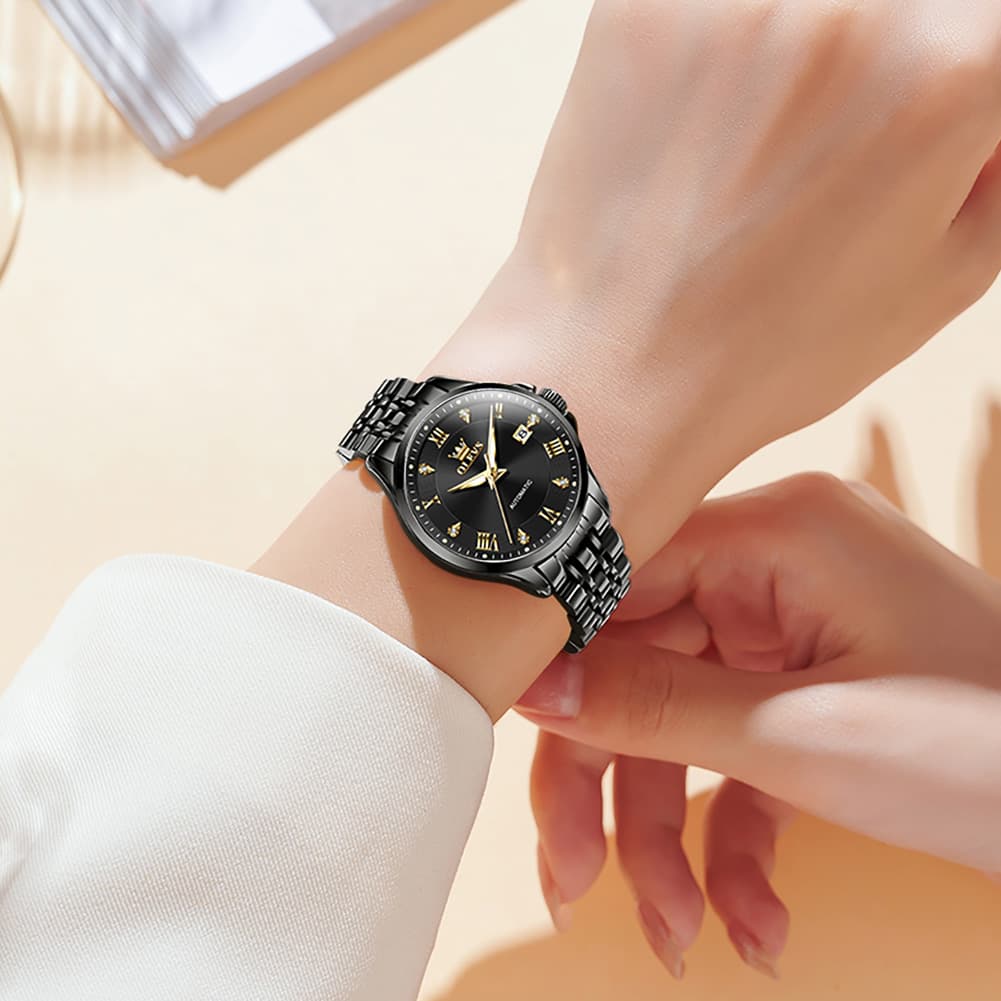 OLEVS 6702 Elegant Diamond Automatic Mechanical Watch For Women