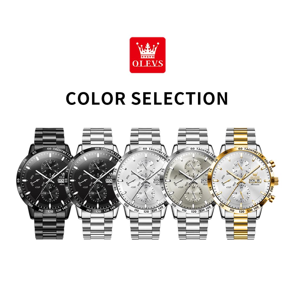 OLEVS 6683 Multifunction Automatic Steel Watch for Men