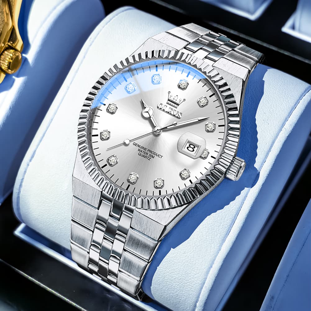OLEVS 2989 Steel Luminous Dress Watch for Men