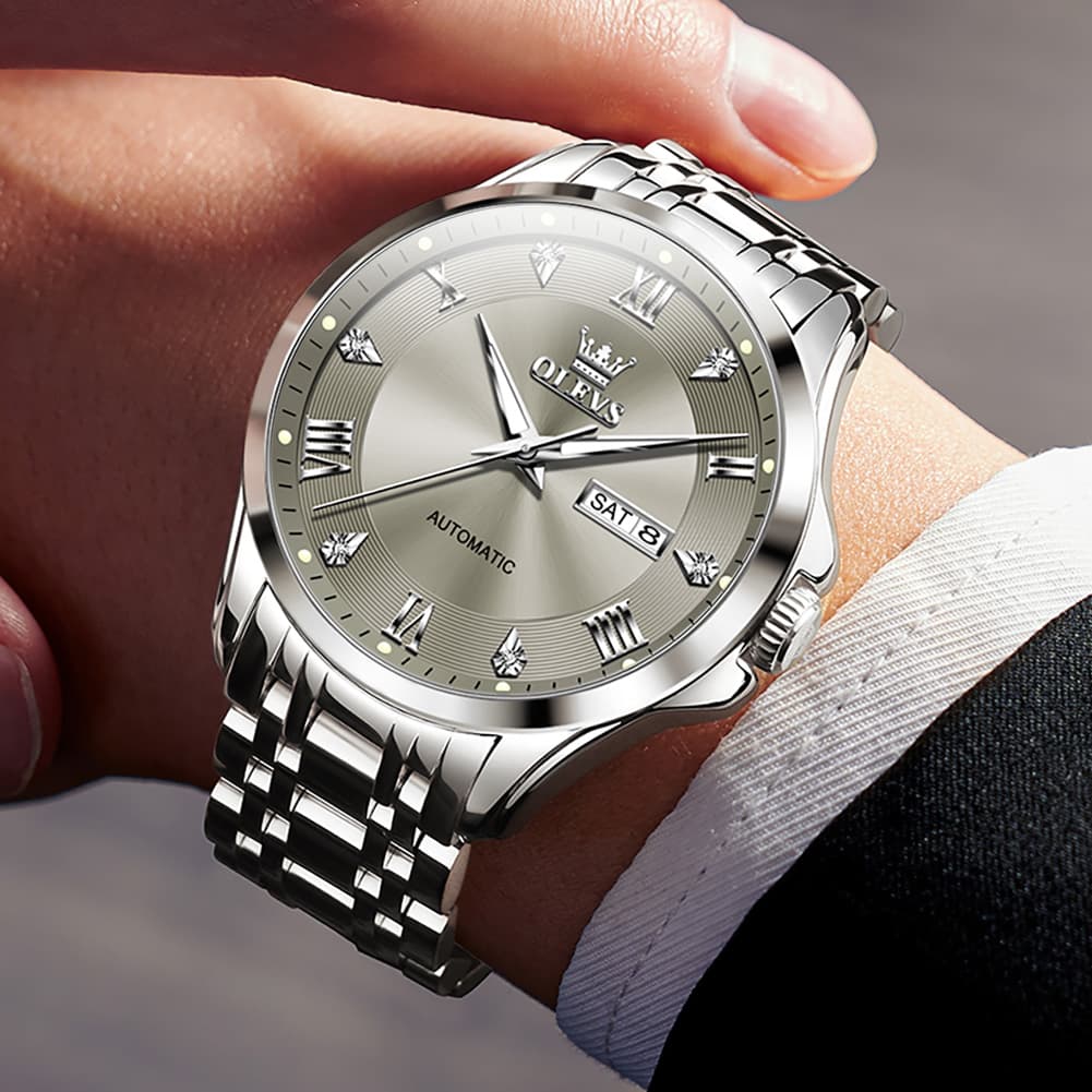 OLEVS 6702 Diamond Dial Automatic Mechanical Watch For Men