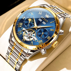 OLEVS 7005 Multi Function Skeleton Mechanical Watch for Men