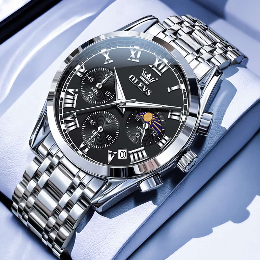 OLEVS 2871 Luxury Moon Phase Chronograph Watch for Men