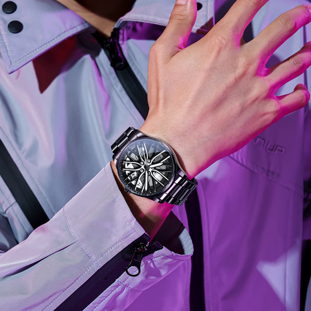 OLEVS 9937 Wheel Caliper Rim Racing Quartz Watch for Men
