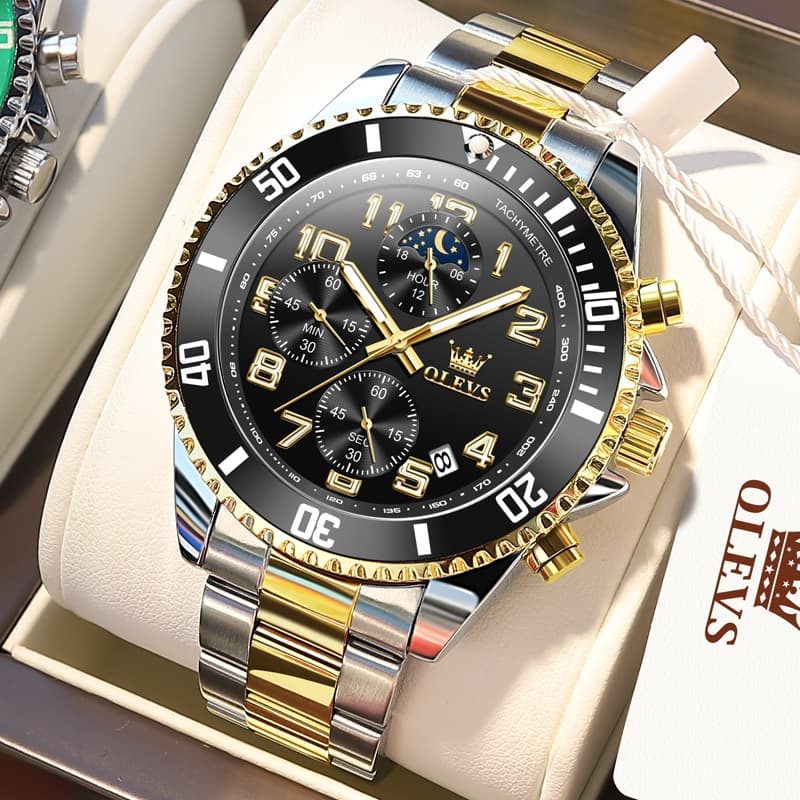 OLEVS 2926 Dive-Style Moon Phase Quartz Watch for Men
