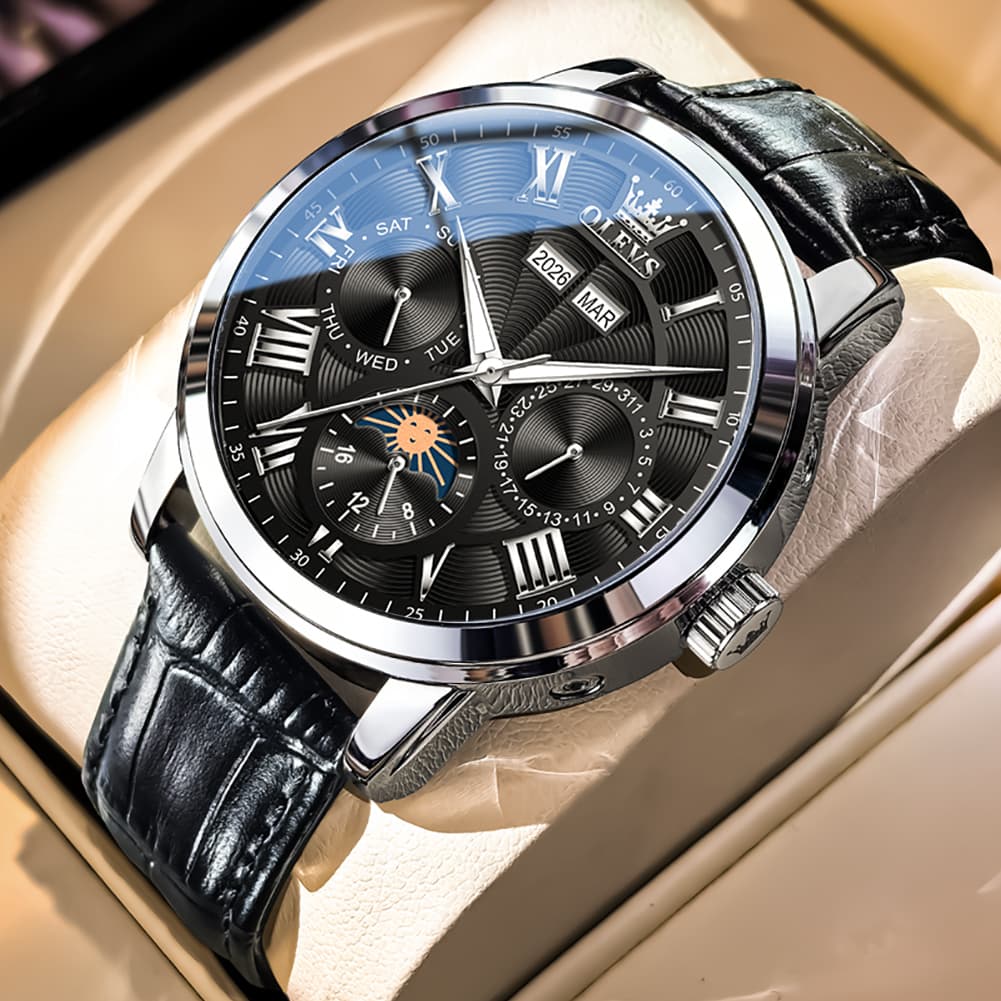 OLEVS 6785 Sun and Moon Multi Function Mechanical Watch for Men
