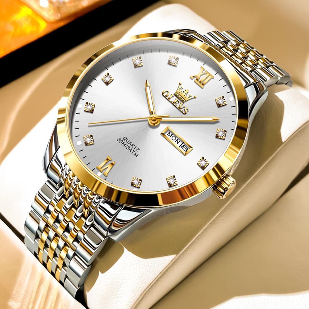OLEVS 2943 Ultra Thin Diamond Dial Quartz Watch for Men