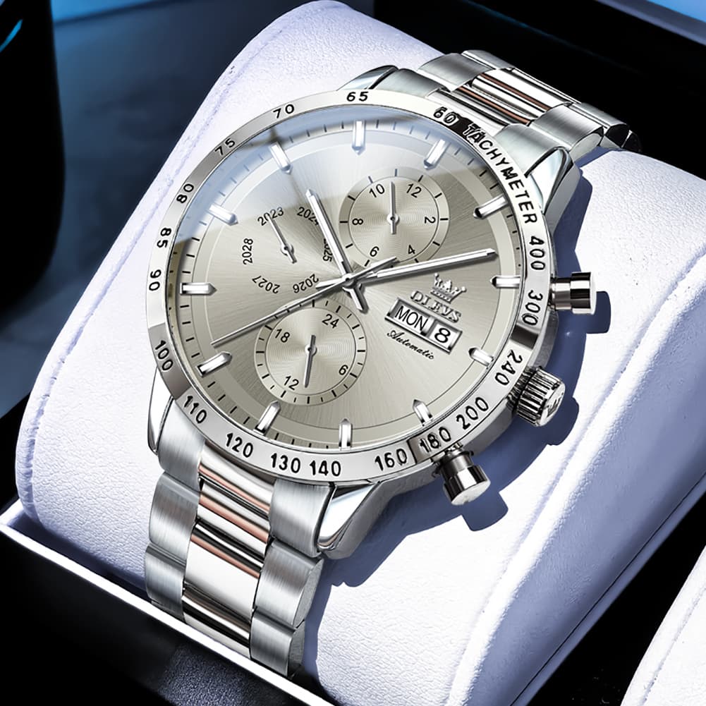 OLEVS 6683 Multifunction Automatic Steel Watch for Men