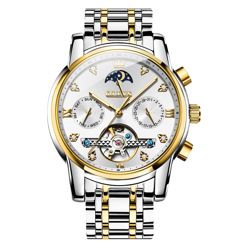 OLEVS 6678 Mechanical Moon Phase Automatic Watch for Men