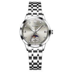 OLEVS 7041 Solid Steel Moon Phase Automatic Watch For Women