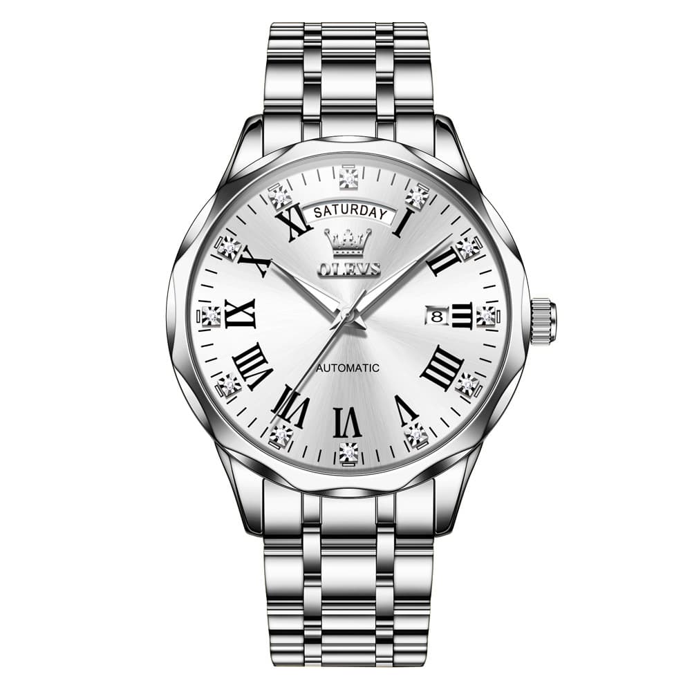 OLEVS 6780 Roman Numerals Day Date Mechanical Watch for Men