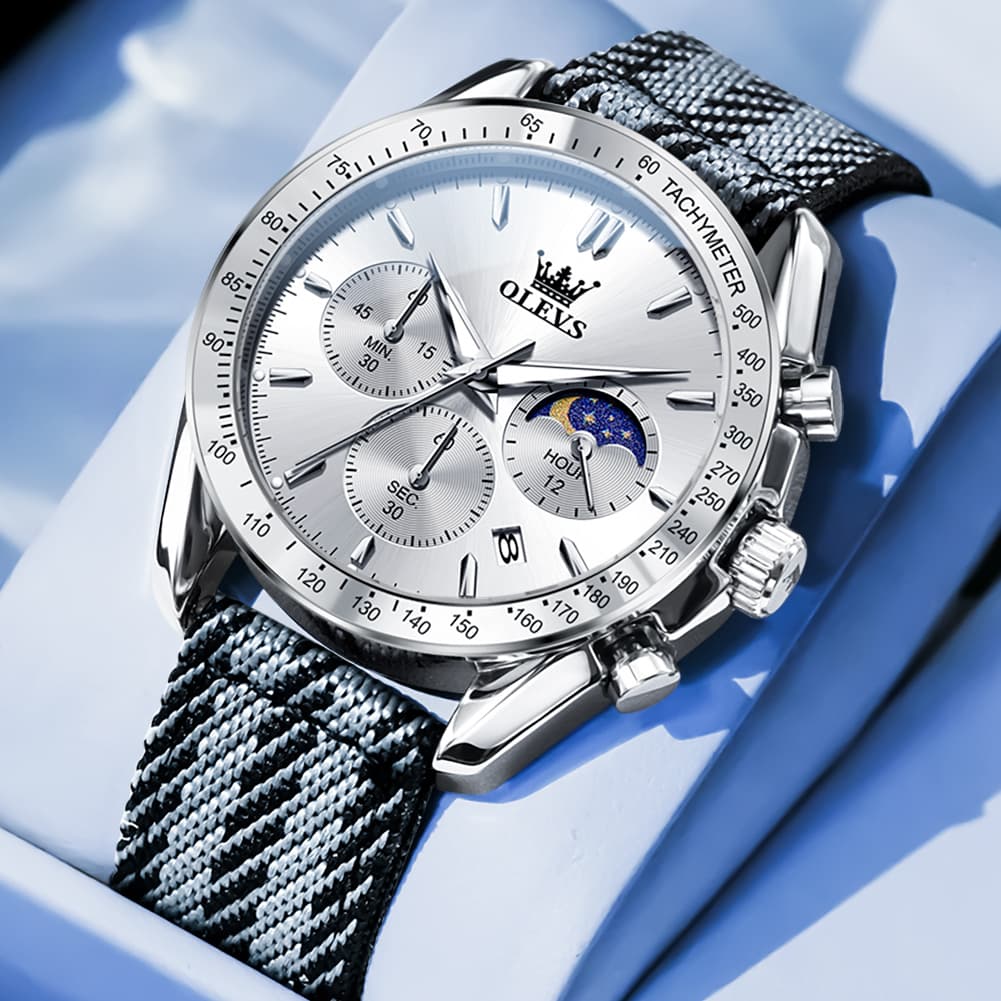 OLEVS 3630 Multifunction Nylon Quartz Watch for Men