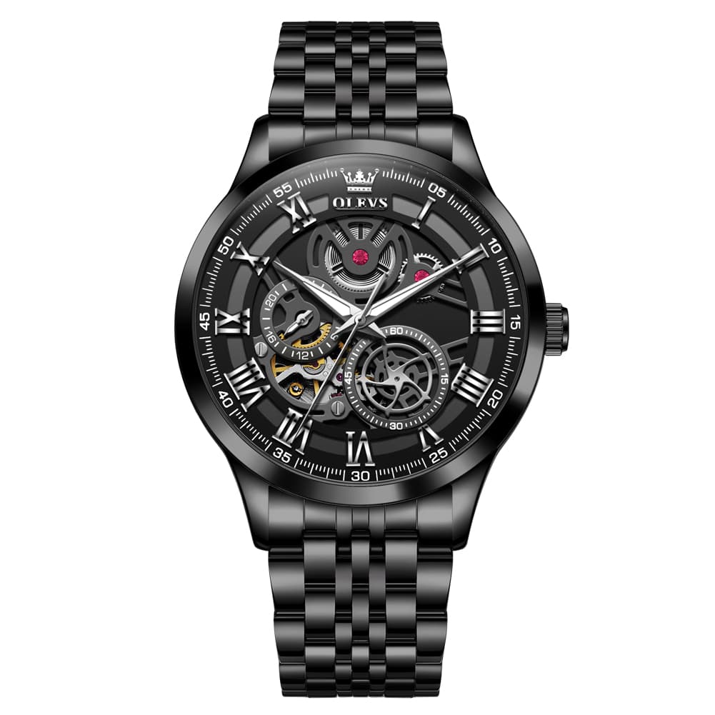 OLEVS 7076 Double Open Heart Automatic Watch For Men