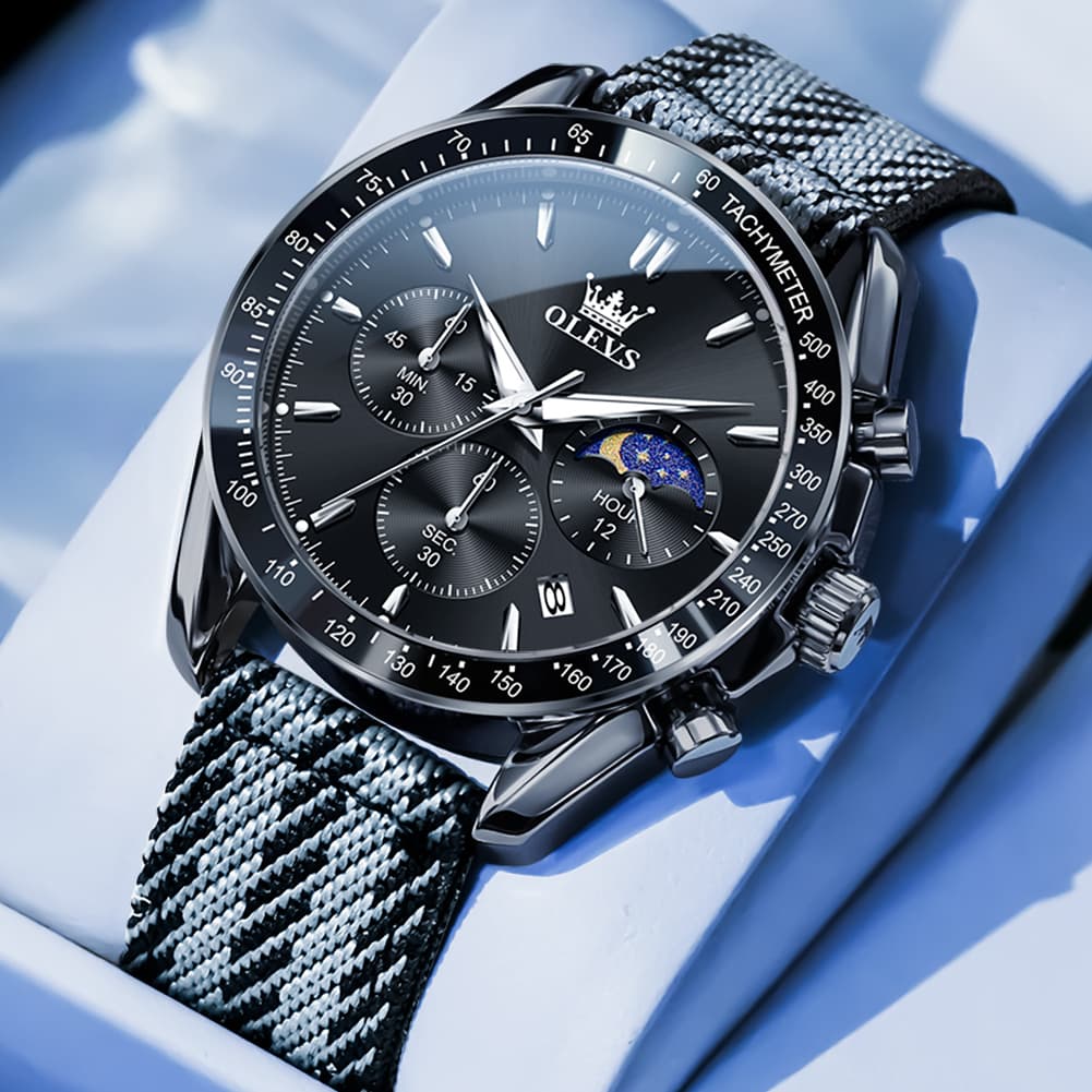 OLEVS 3630 Multifunction Nylon Quartz Watch for Men