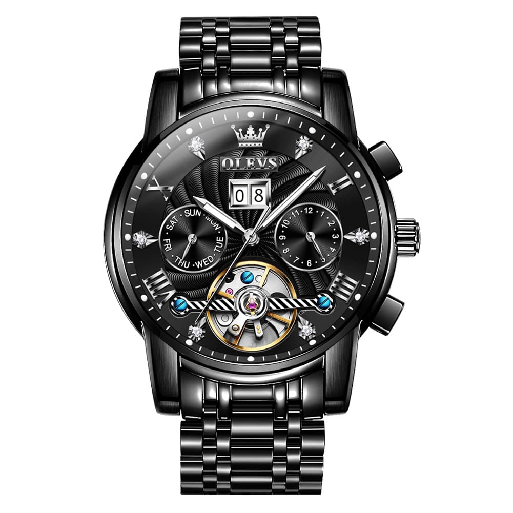 OLEVS Open Heart Multifunction Automatic Mechanical Watch 9910 Big Date for Men