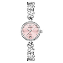 OLEVS 5679 Crystal Cluster Bracelet Watch Zircon Bezel Date Quartz Jewelry Timepiece for Women