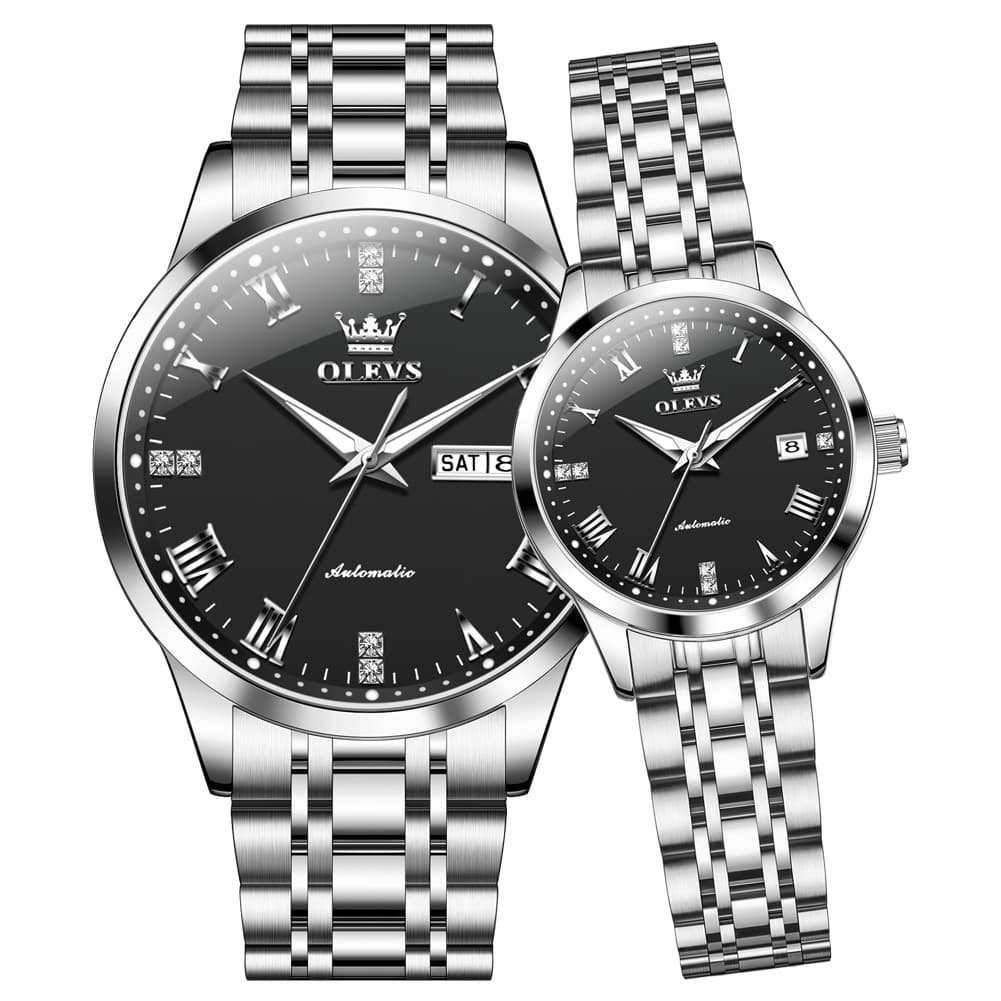 OLEVS 7062 Classic Automatic Couples Watch Set