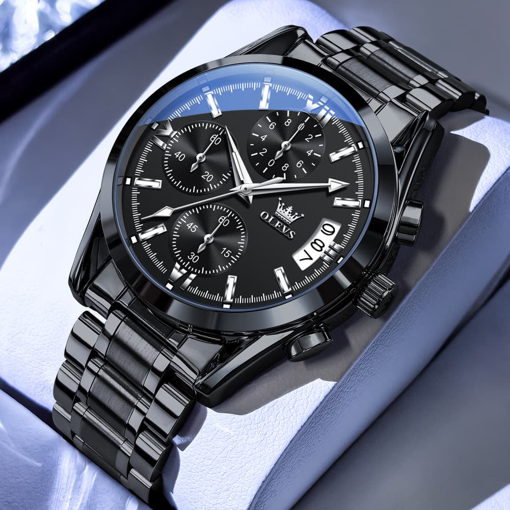 OLEVS 2987 Stainless Steel Chronograph Quartz Watch for Men