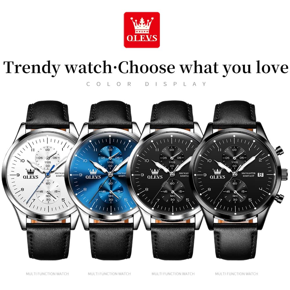 OLEVS 2880 Minimalist Slim Dress Chronograph Watch for Men