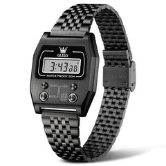OLEVS 1113 Vintage Retro Digital Steel Watch for Men Women