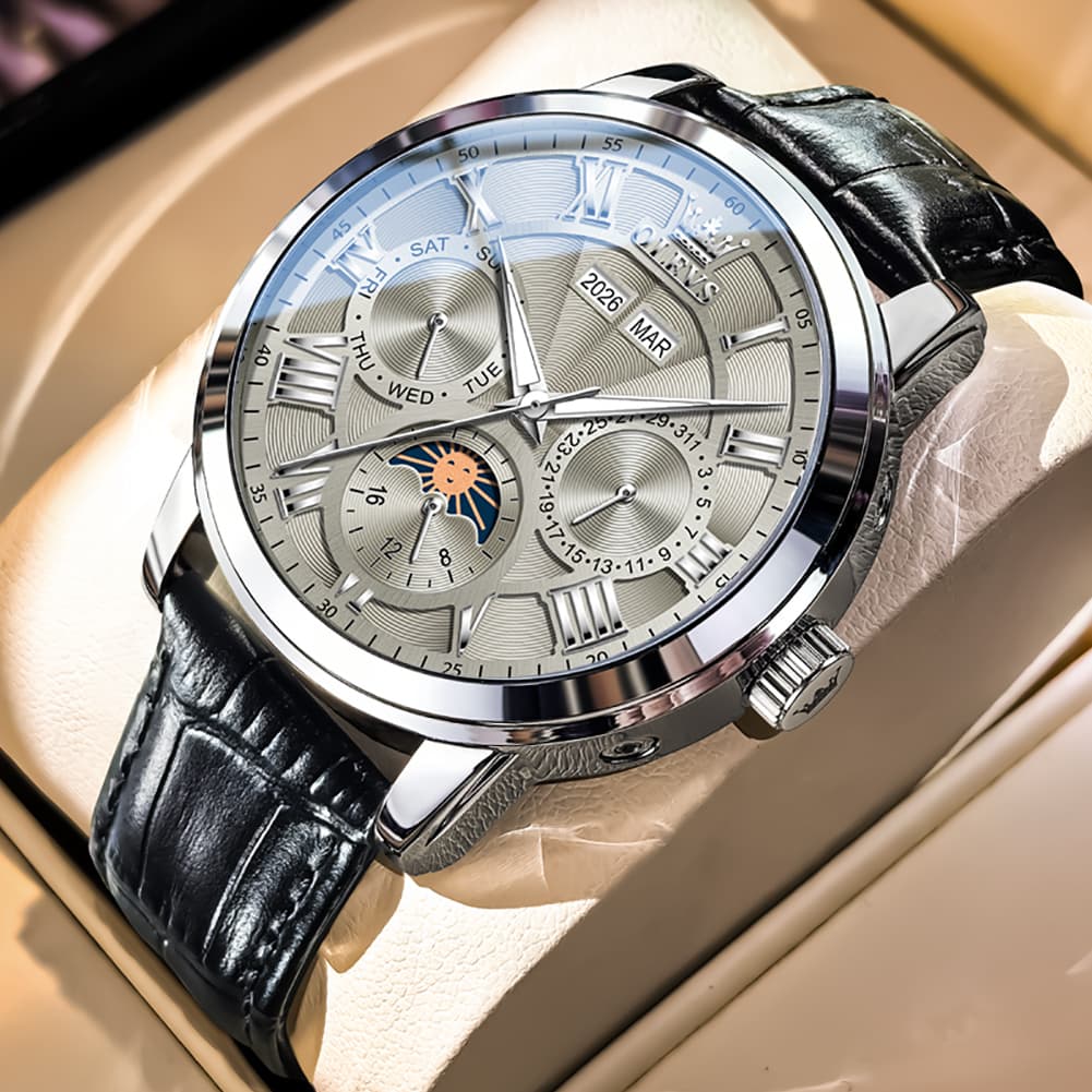 OLEVS 6785 Sun and Moon Multi Function Mechanical Watch for Men
