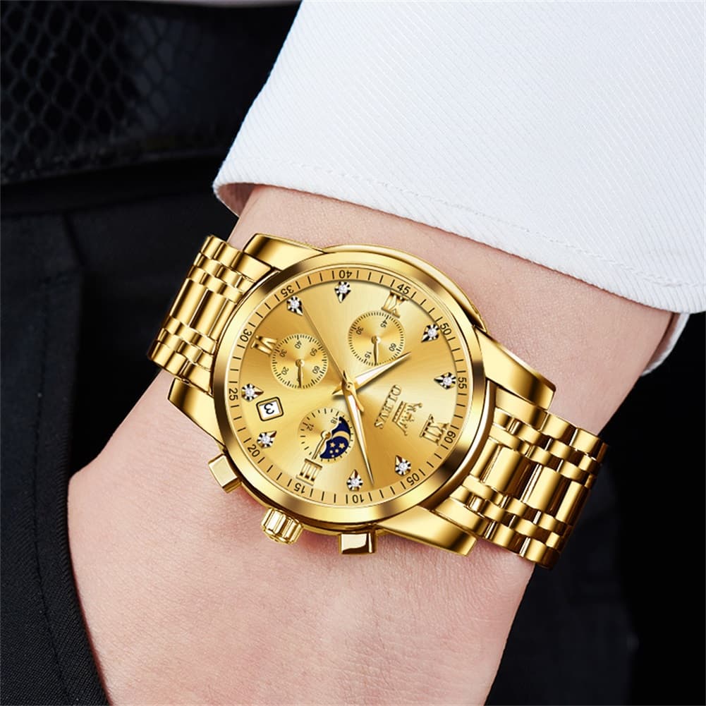 OLEVS 2858 Luxury Moon Phase Chronograph Watch for Men