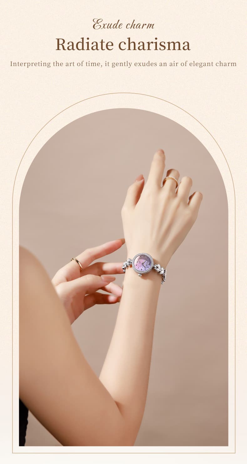 OLEVS 5679 Crystal Cluster Bracelet Watch Zircon Bezel Date Quartz Jewelry Timepiece for Women