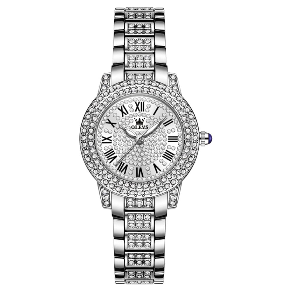 OLEVS 9943 Diamond Paved Dial Luxury Watch for Women