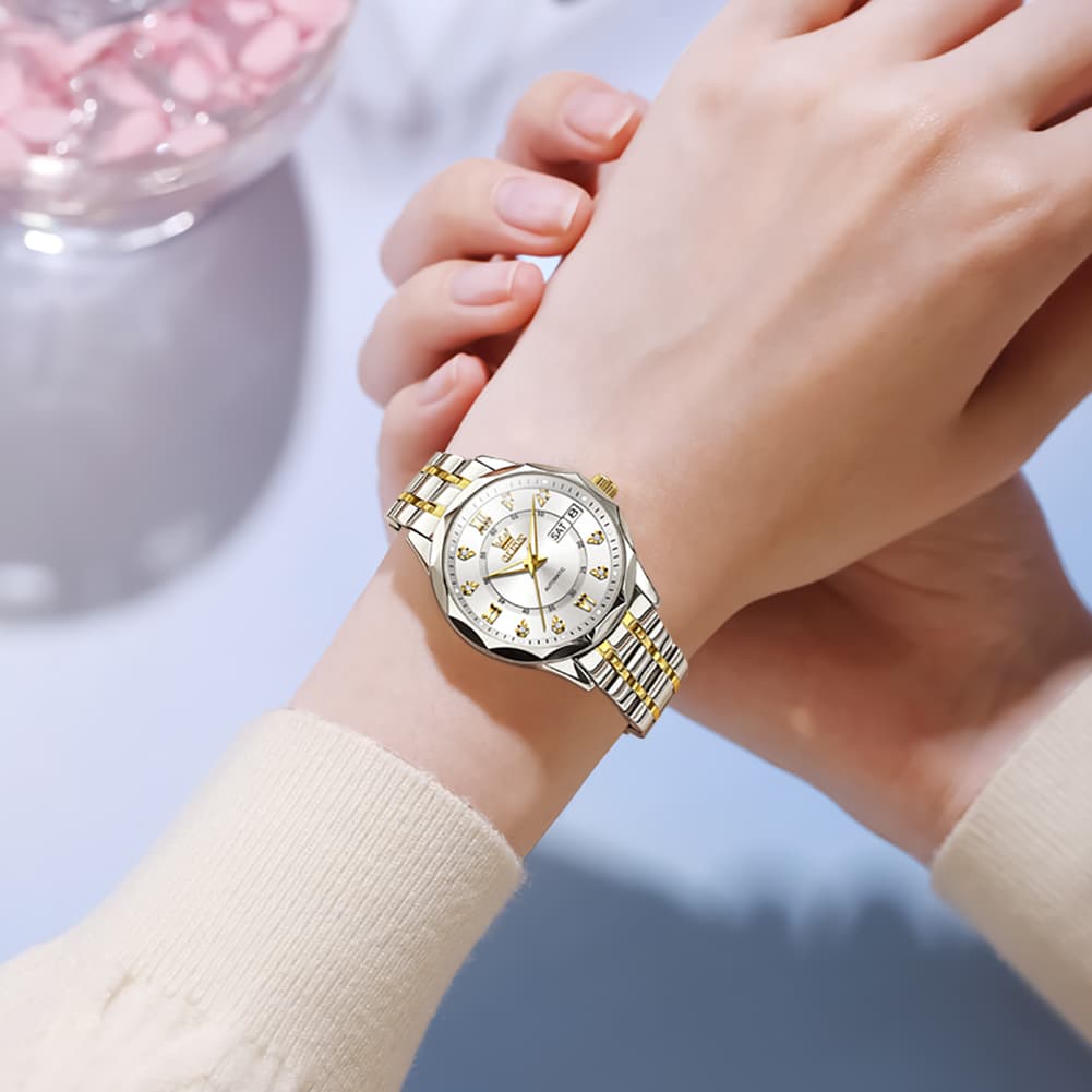 OLEVS 6727 Automatic Diamond Mechanical Watch For Women