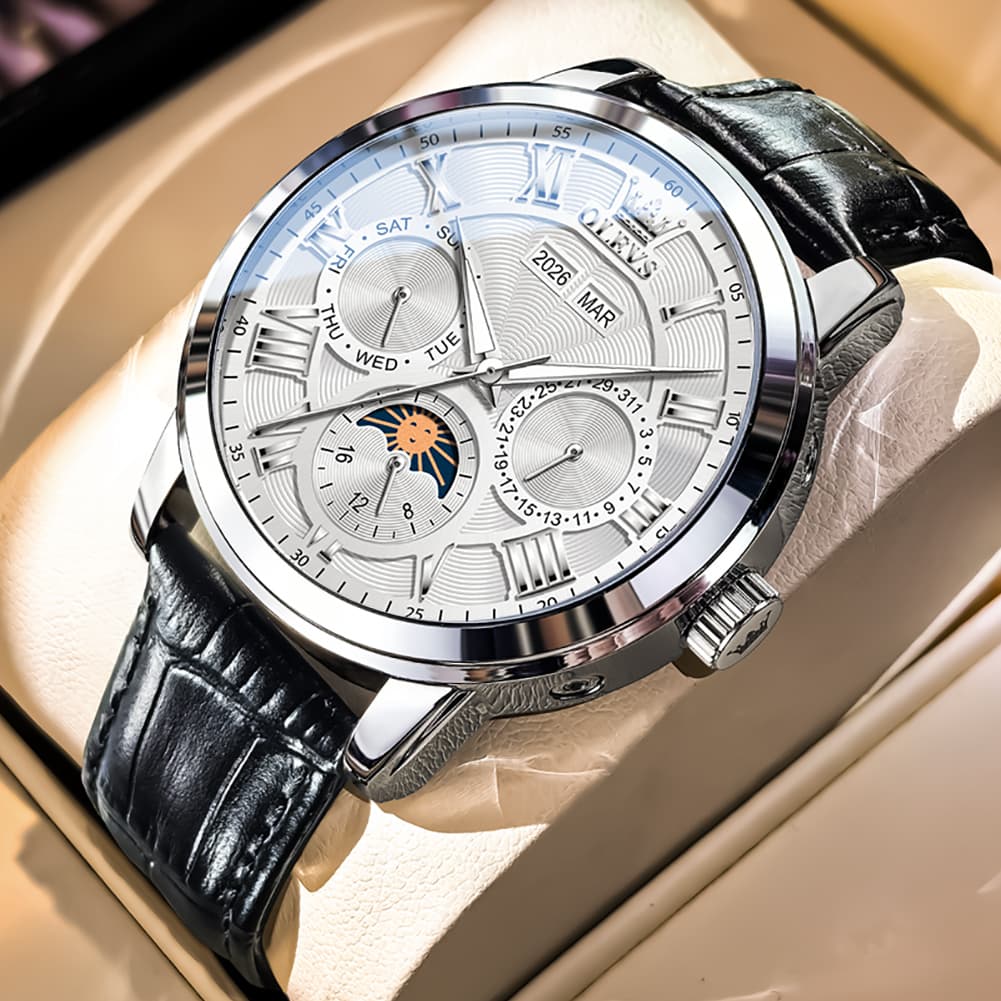 OLEVS 6785 Sun and Moon Multi Function Mechanical Watch for Men