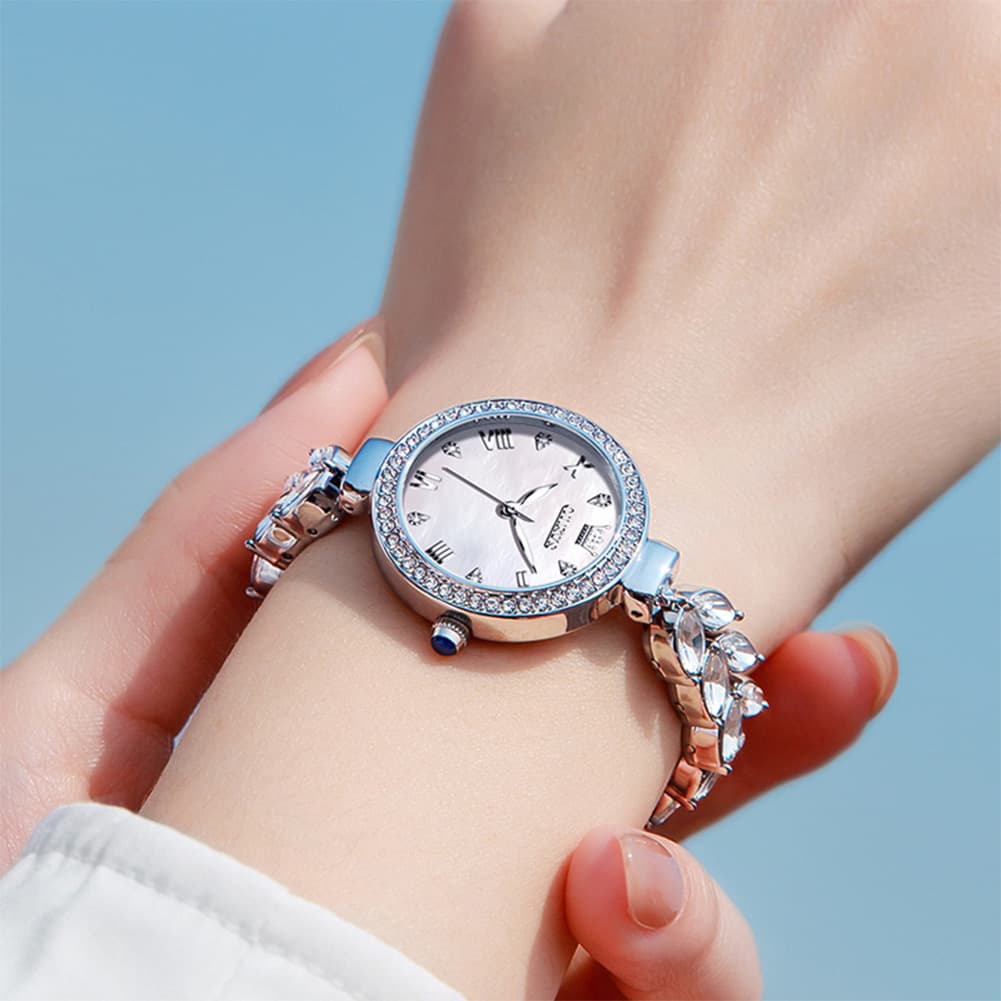 OLEVS 9971 Mermaid Bracelet Crystal Quartz Watch for Women