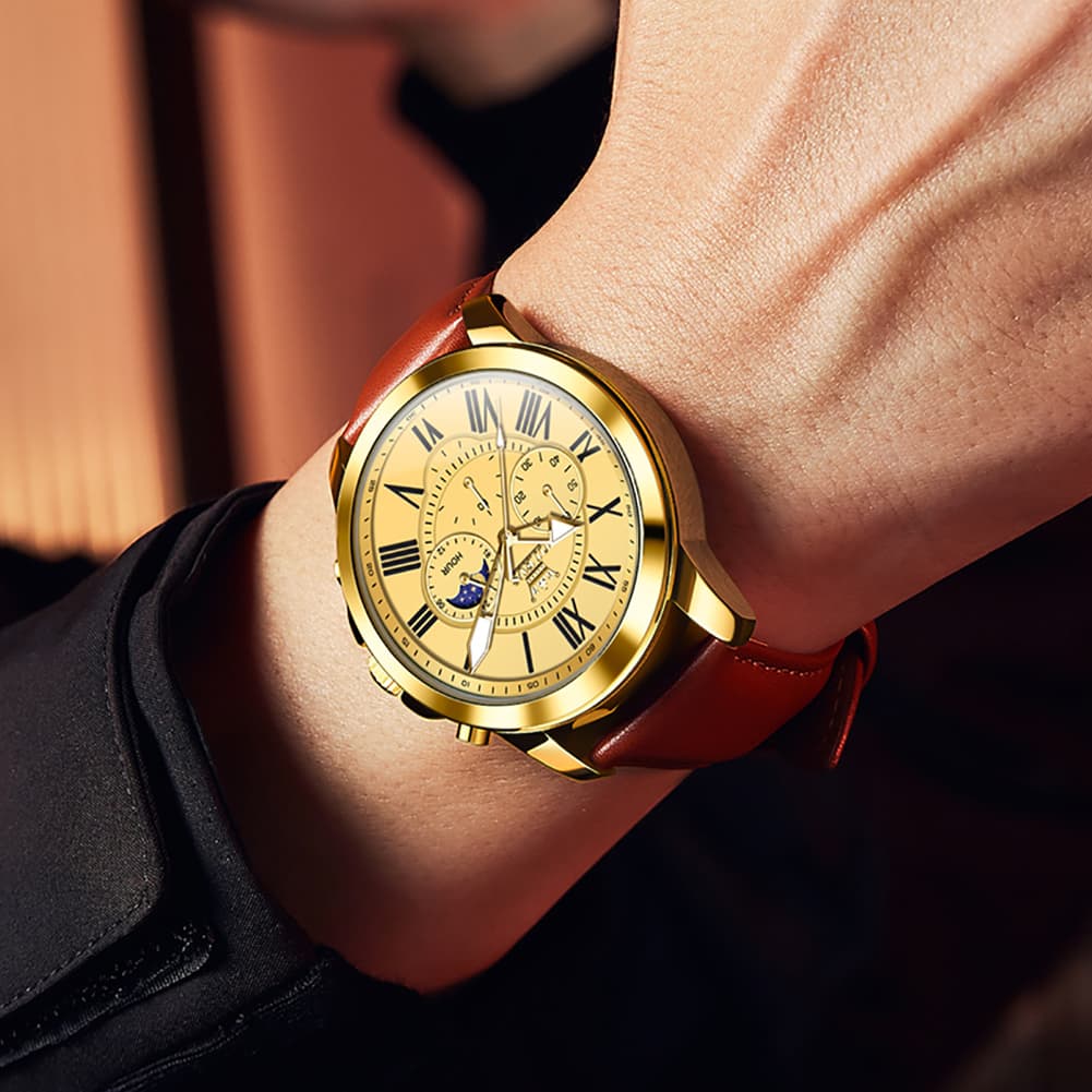 OLEVS 3632 Large Dial Multifunction Quartz Watch for Men