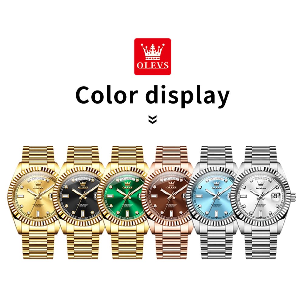 OLEVS 6736 Fluted Bezel Mechanical Watch for Men