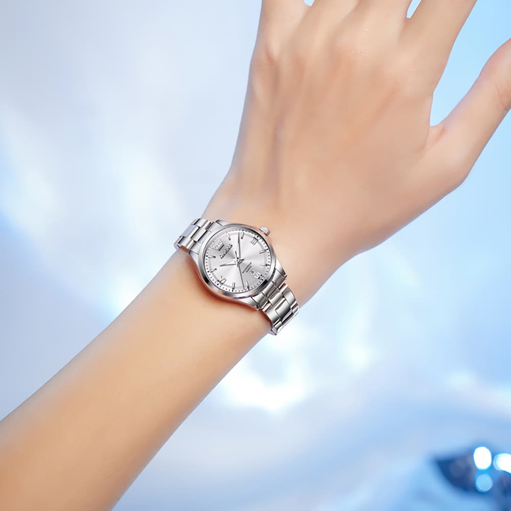 OLEVS 3668 Quartz Pastel Stainless Steel Watch For Women