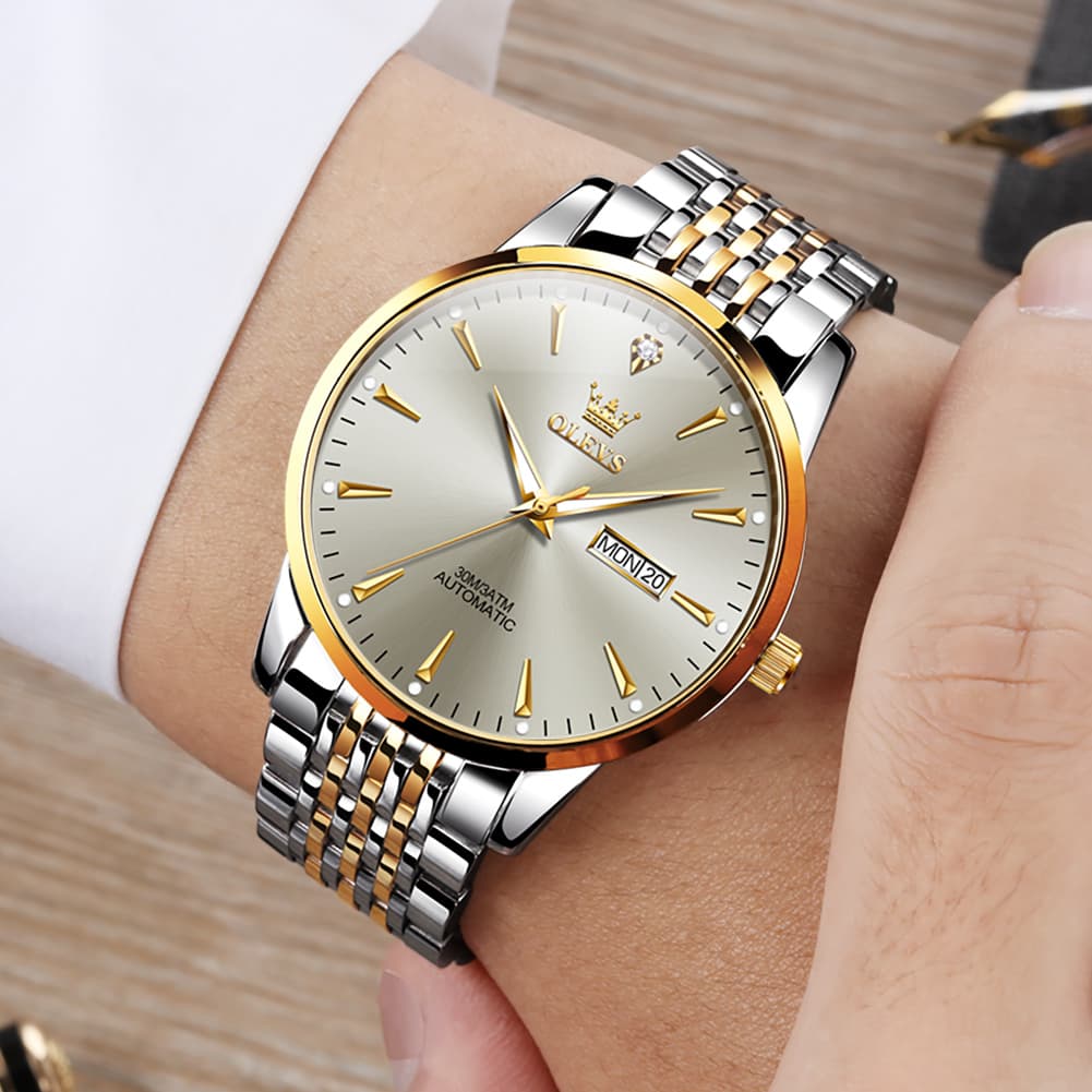 OLEVS 6635 Stainless Steel Automatic Mechanical Watch for Men