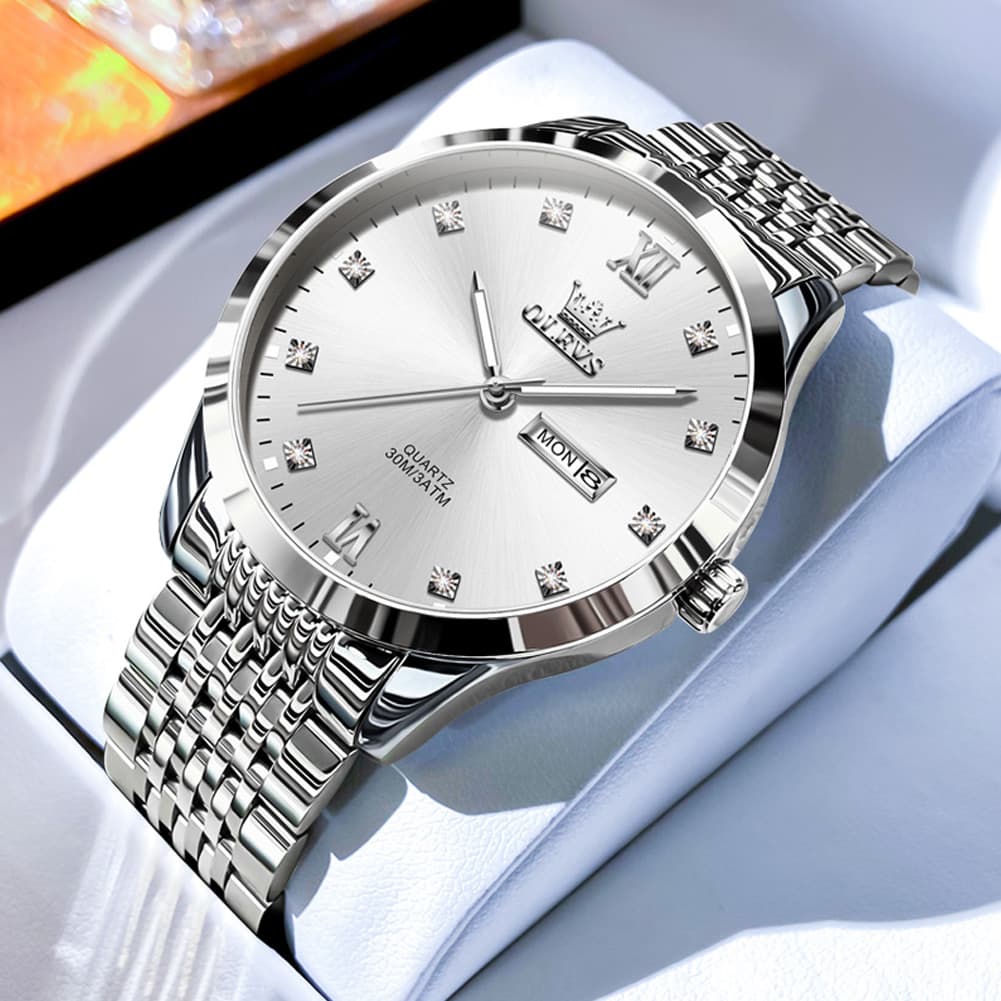 OLEVS 2943 Ultra Thin Diamond Dial Quartz Watch for Men